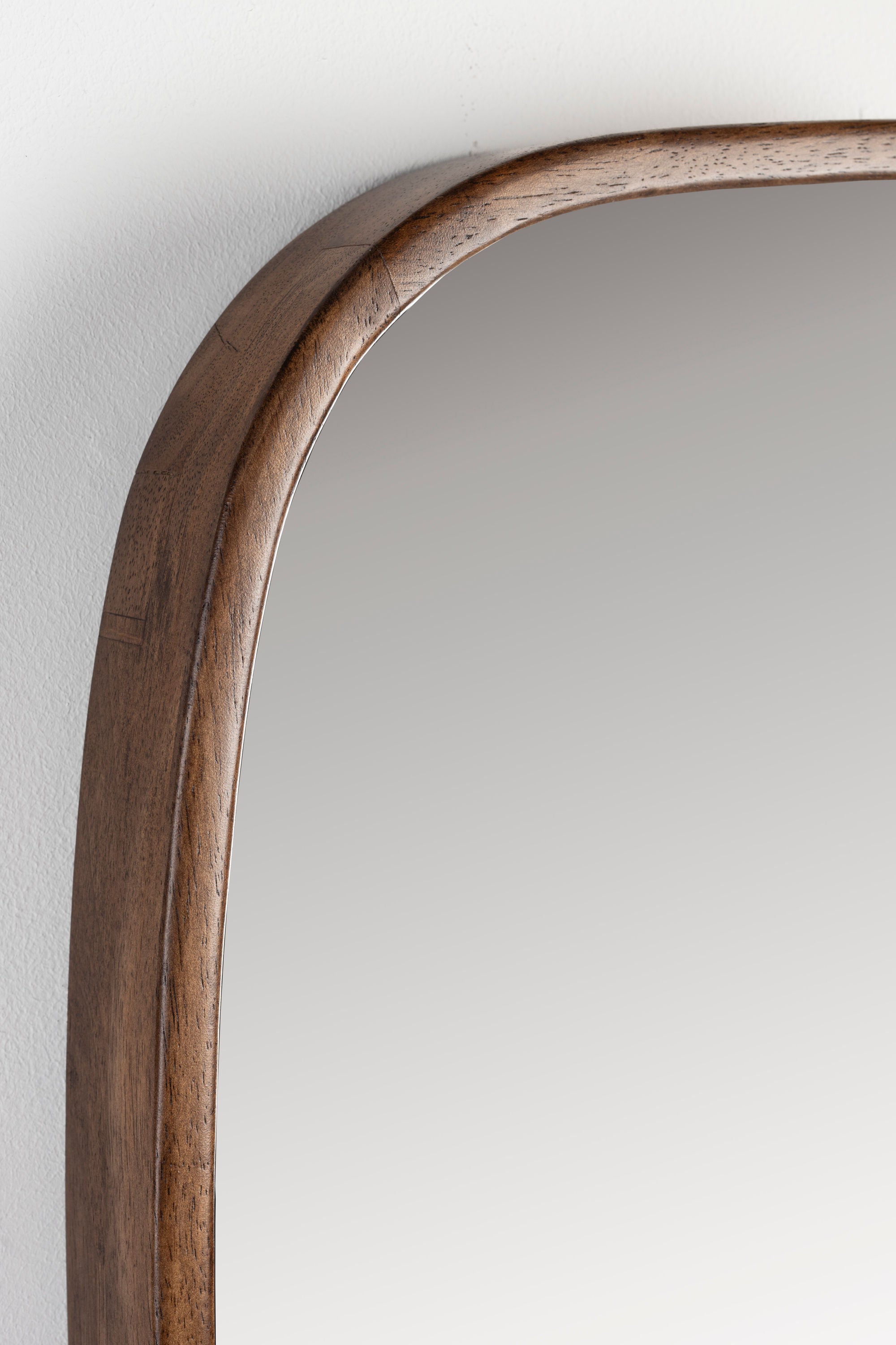 Nyko Brown Wood Rounded Oval Wall Mirror Medium